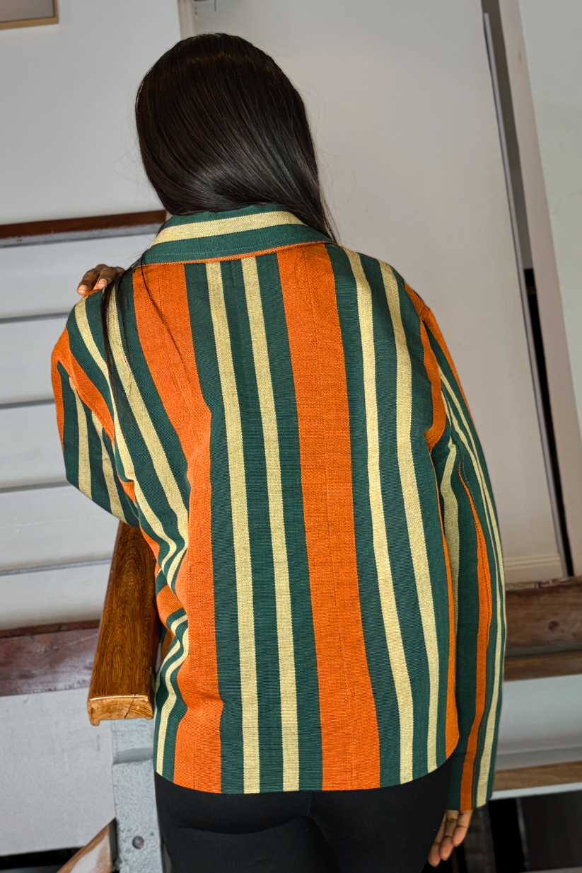 Aso-Oke Bomber Jacket - | Contemporary Streetwear