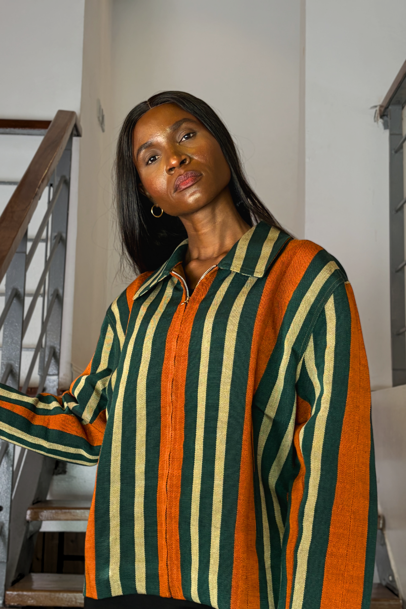 Aso-Oke Bomber Jacket - | Contemporary Streetwear