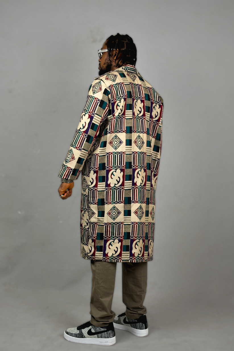 Akwete Mosaic Long Coat - George Edition | Contemporary Streetwear