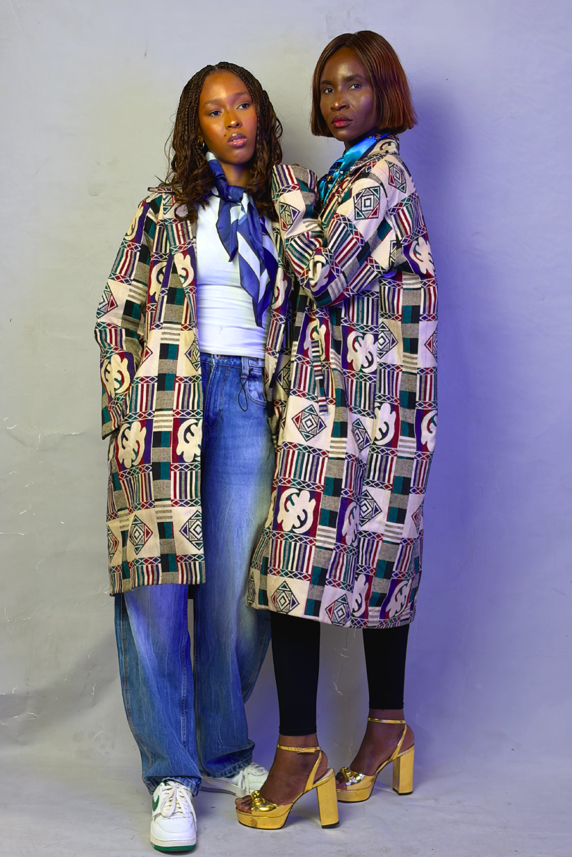 Akwete Mosaic Long Coat - George Edition | Contemporary Streetwear