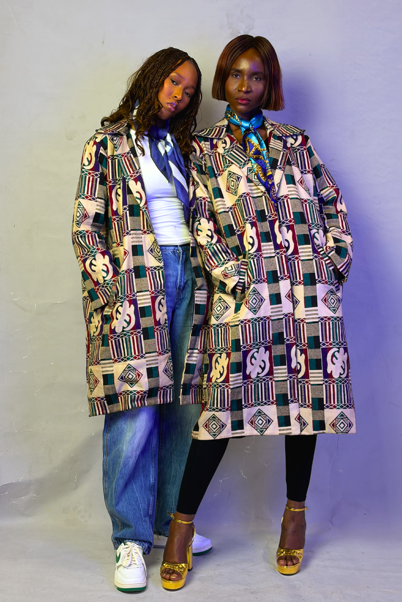 Akwete Mosaic Long Coat - George Edition | Contemporary Streetwear