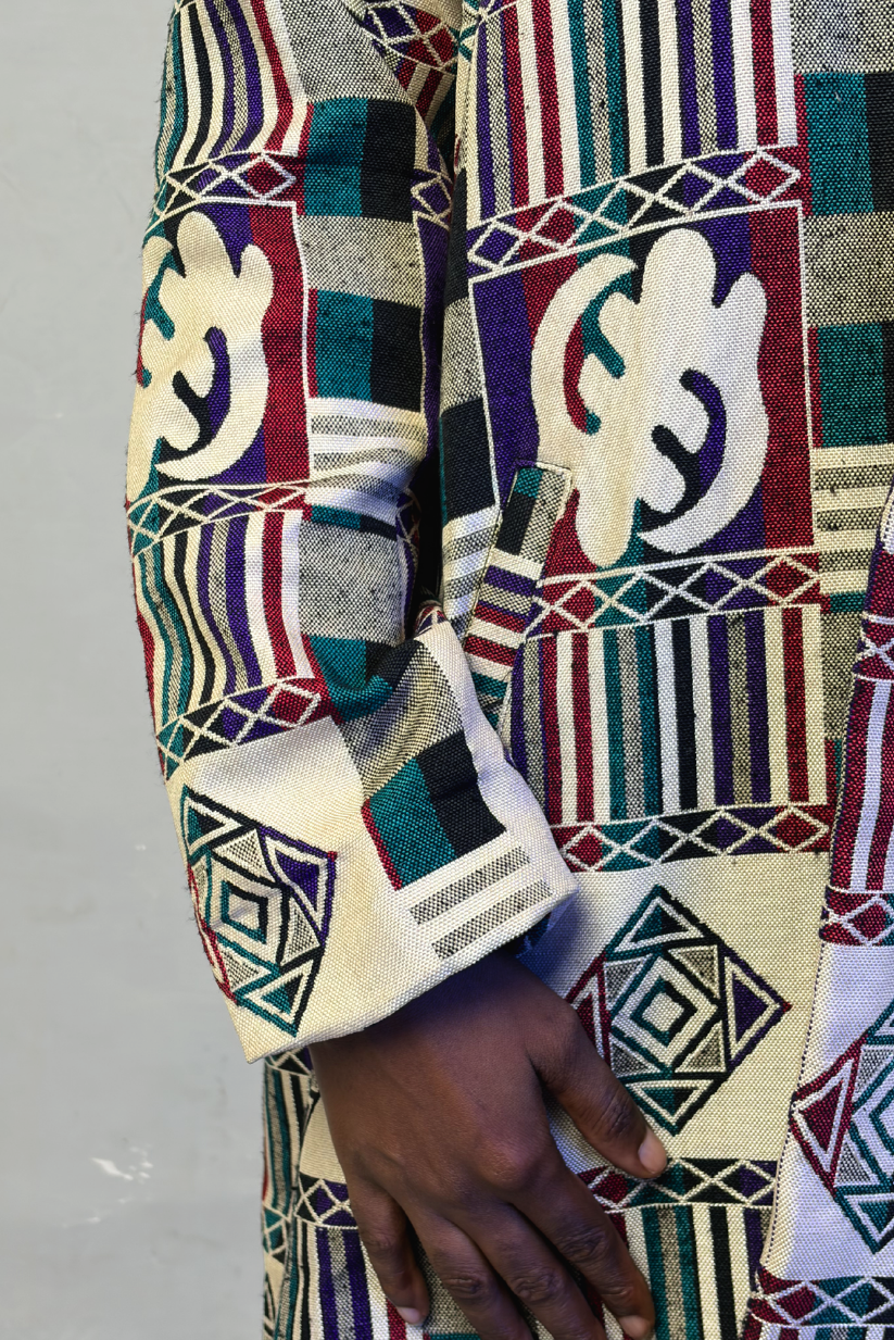 Akwete Mosaic Long Coat - George Edition | Contemporary Streetwear