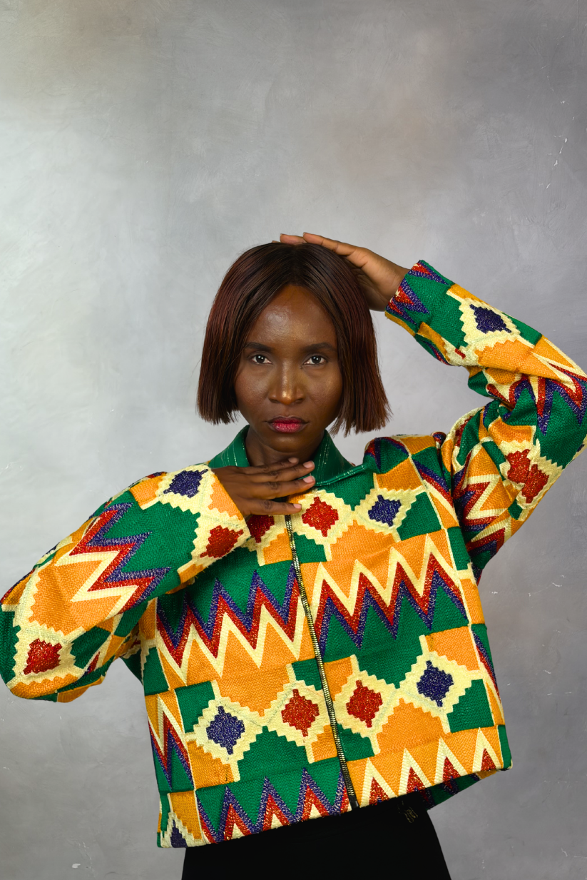 Akwete Ember Cropped Jacket | Contemporary Streetwear