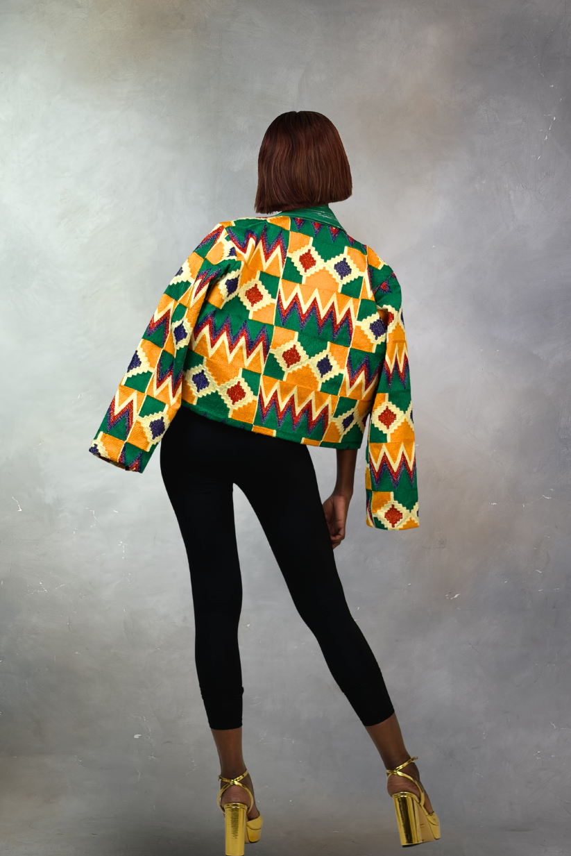 Akwete Ember Cropped Jacket | Contemporary Streetwear