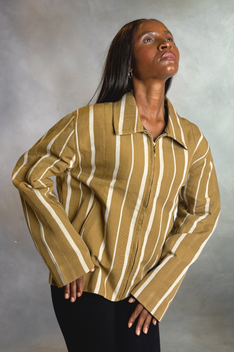 Aso-Oke Bomber Jacket - | Contemporary Streetwear