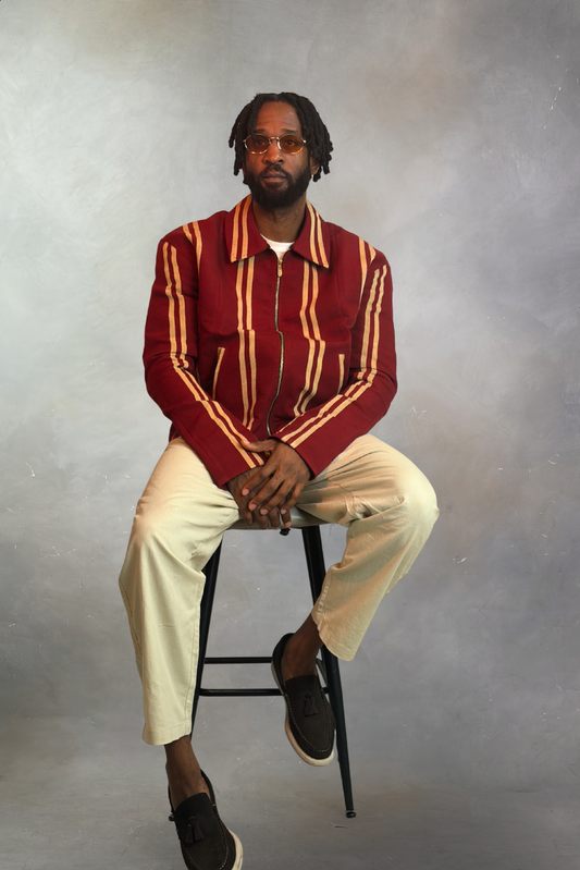 Aso-Oke Bomber Jacket - | Contemporary African Streetwear