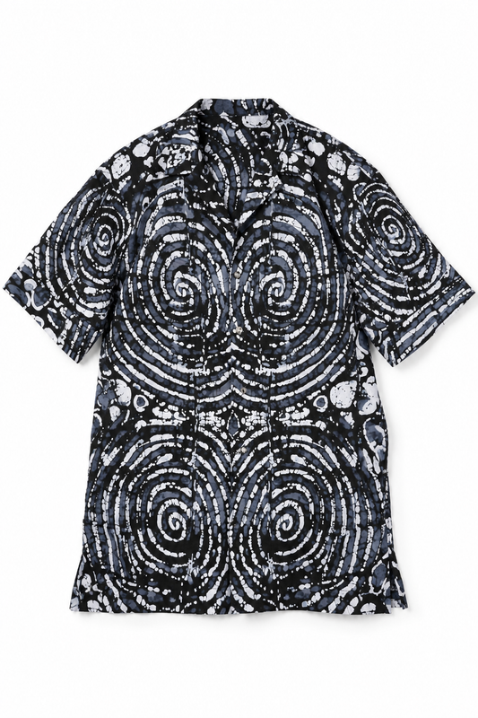 Midnight Spiral Ankara Shirt | Contemporary Casualwear