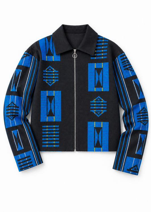 Akwete Bomber Jacket - | Contemporary Streetwear (Blue)