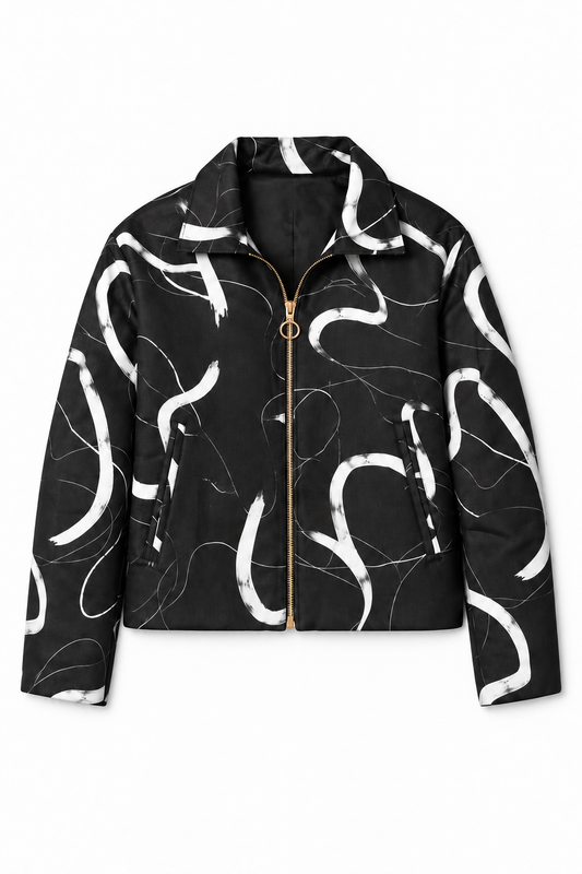 Monochrome Expression Zip Jacket | Contemporary Luxury Menswear