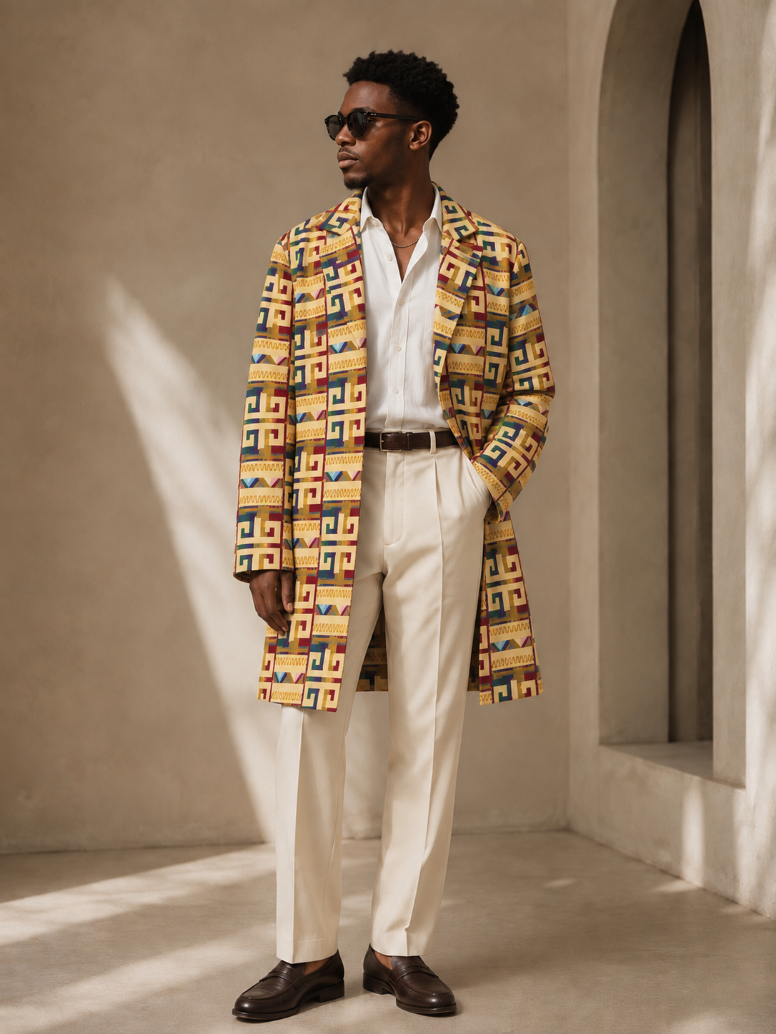Akwete Golden Labyrinth Long Coat