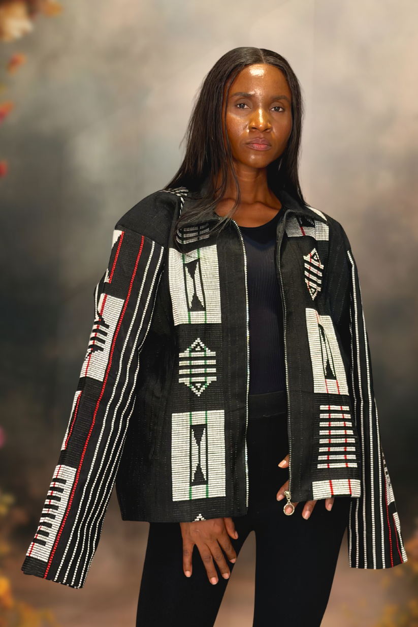 Akwete Bomber Jacket - Handcrafted