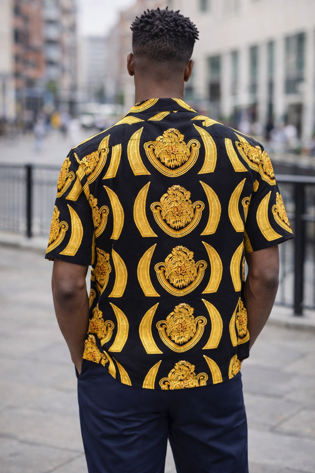 Isi Agu Elephant Tusk Print Shirt (Suit Style)