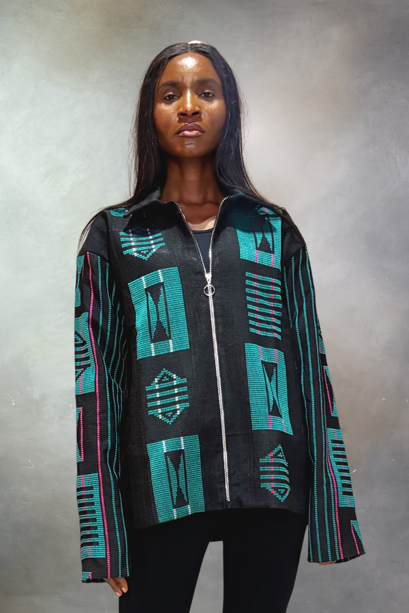 Akwete Bomber Jacket - Handcrafted
