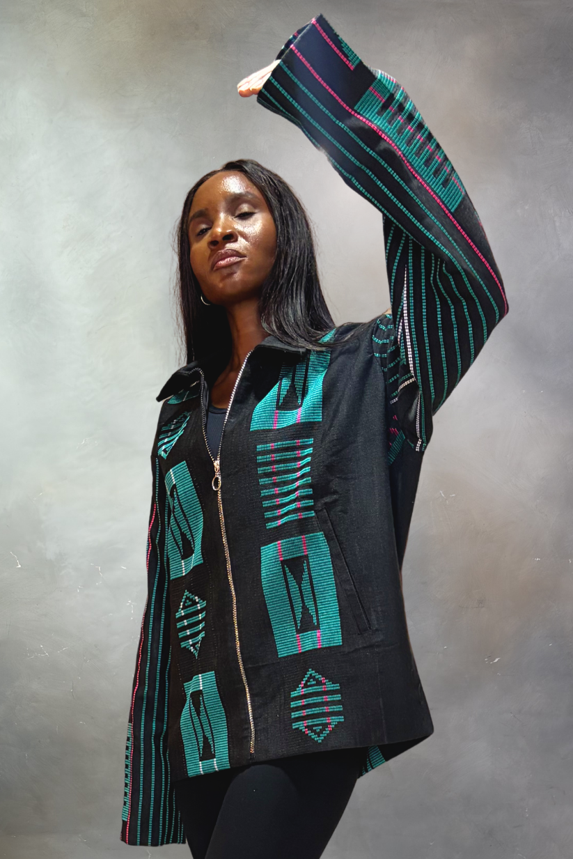 Akwete Bomber Jacket - Handcrafted