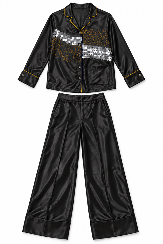 Midnight Gold Embellished Co-Ord Set