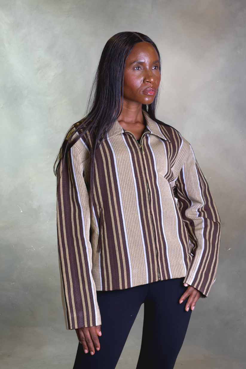 Aso-Oke Bomber Jacket - | Contemporary Streetwear