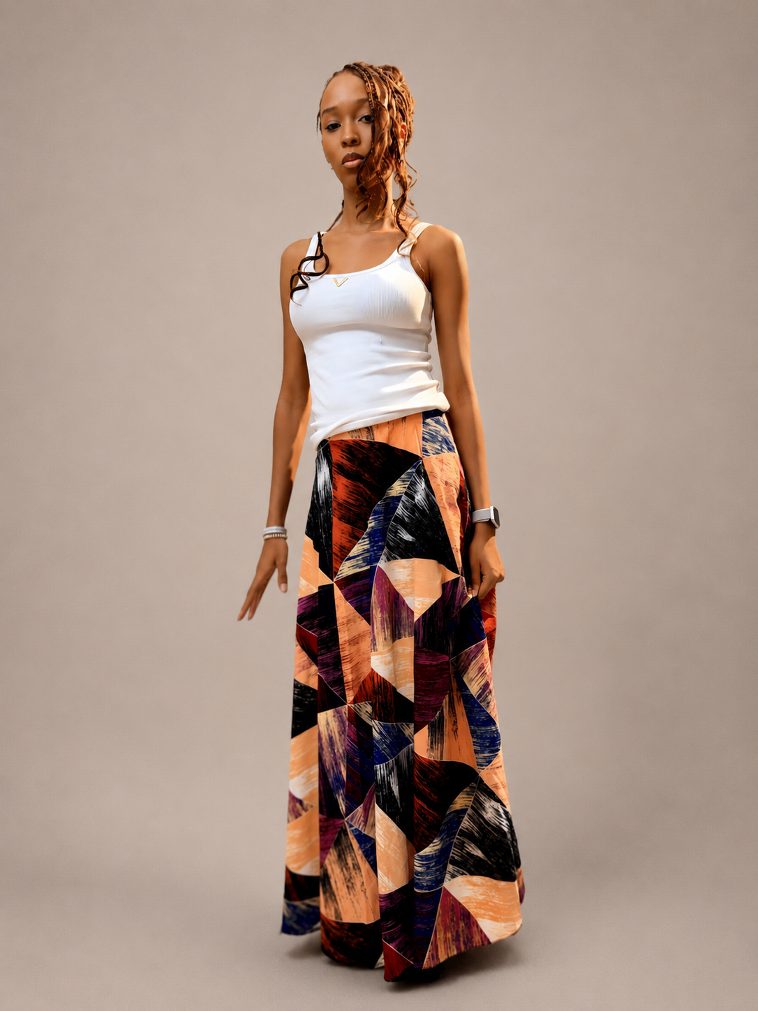 Canvas Flow Maxi Skirt | Contemporary Artistic Womenswear