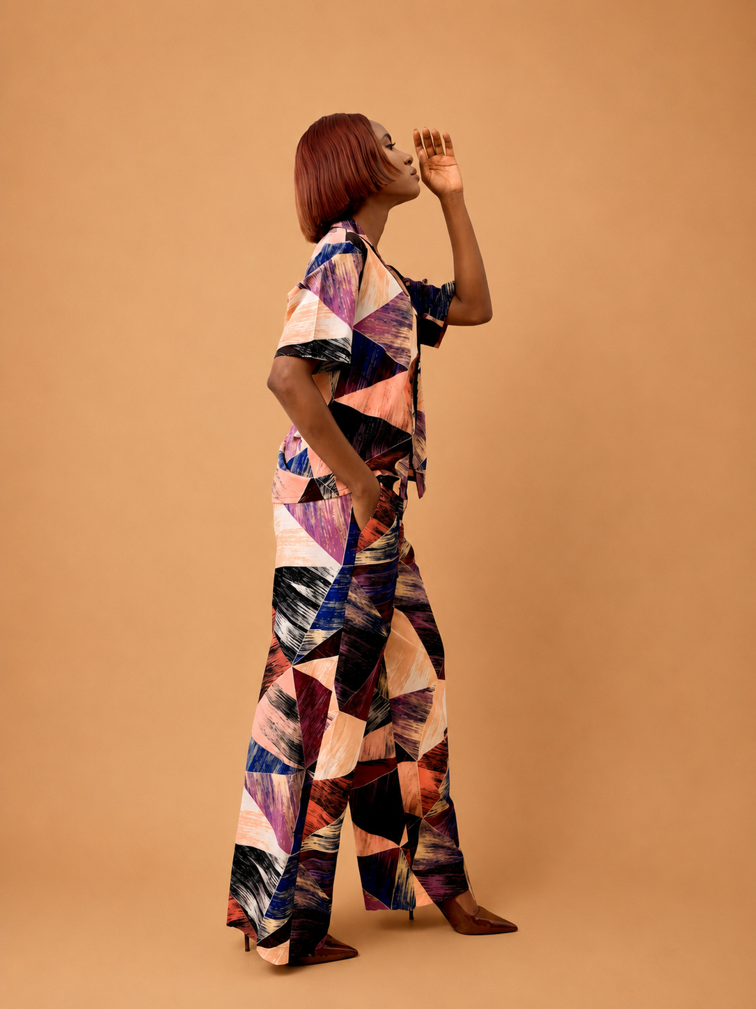 Prism Canvas Lounge Shirt| Contemporary Statement Womenswear