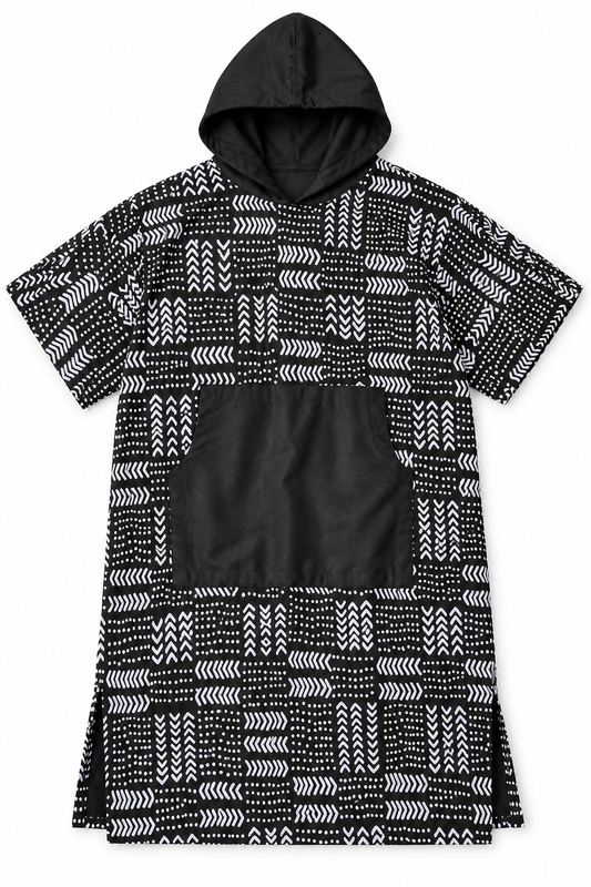Monochrome Longline Hoodie | Contemporary Streetwear