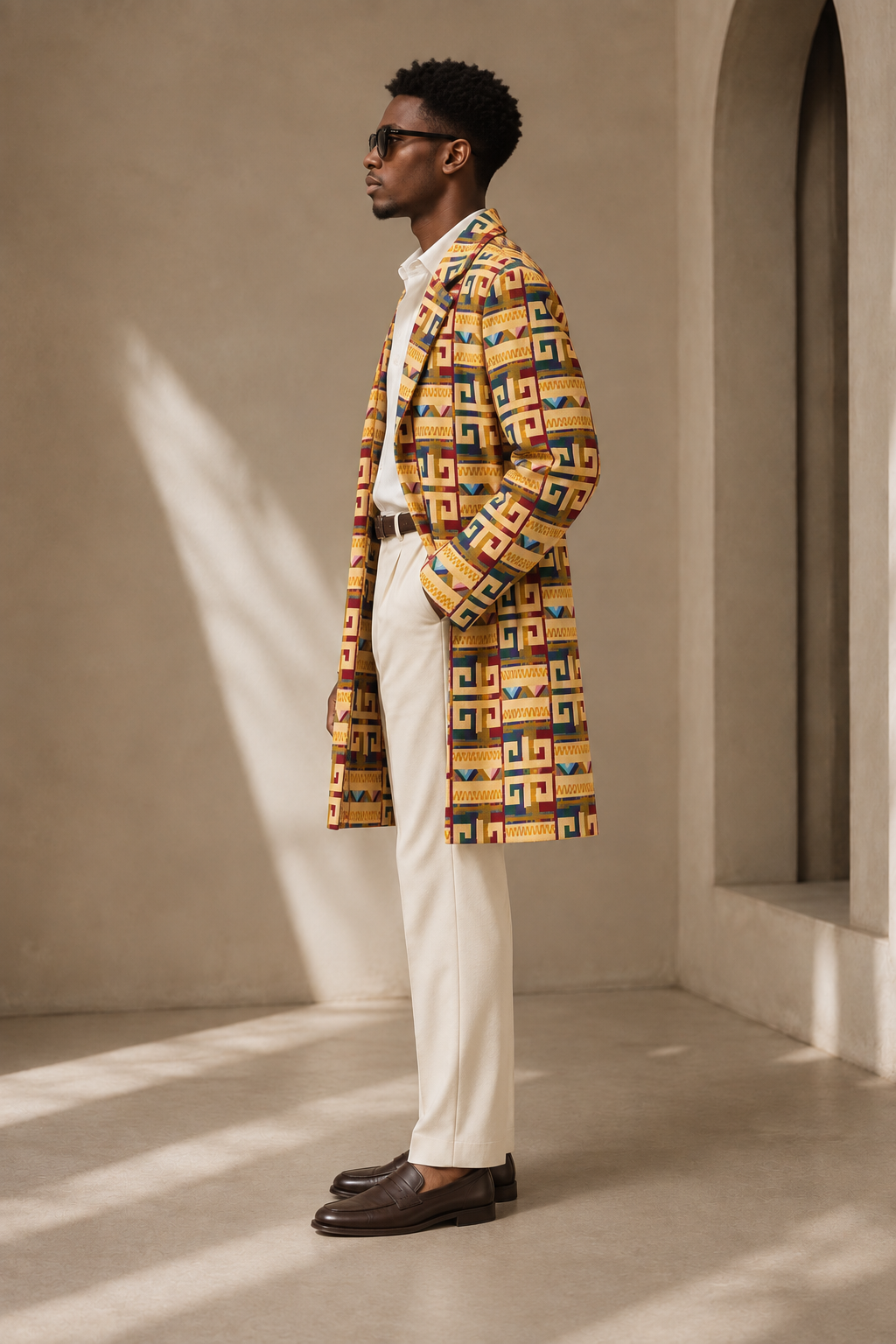Akwete Golden Labyrinth Long Coat