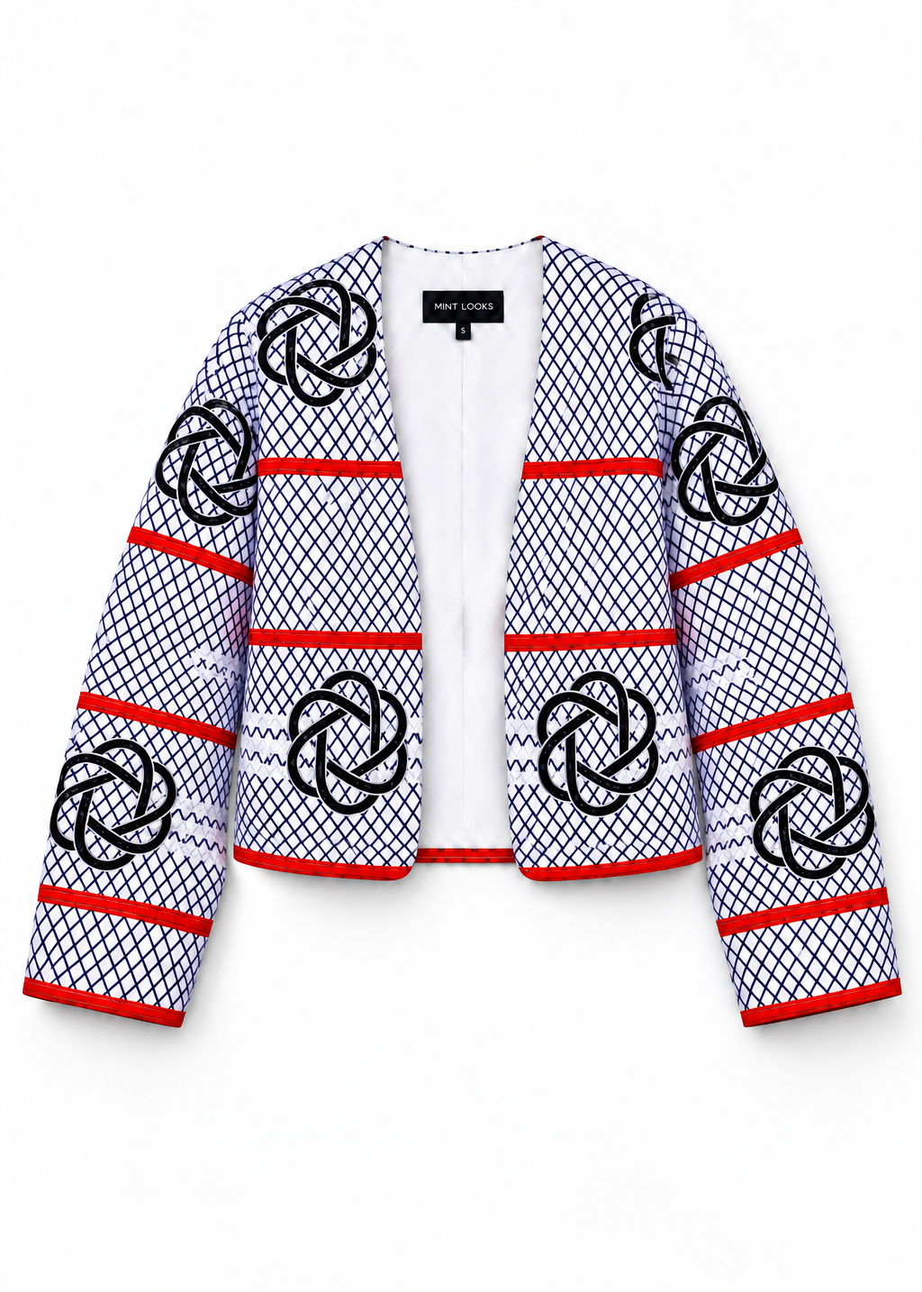 Akwete Gridline Crop Jacket | Contemporary Womenswear