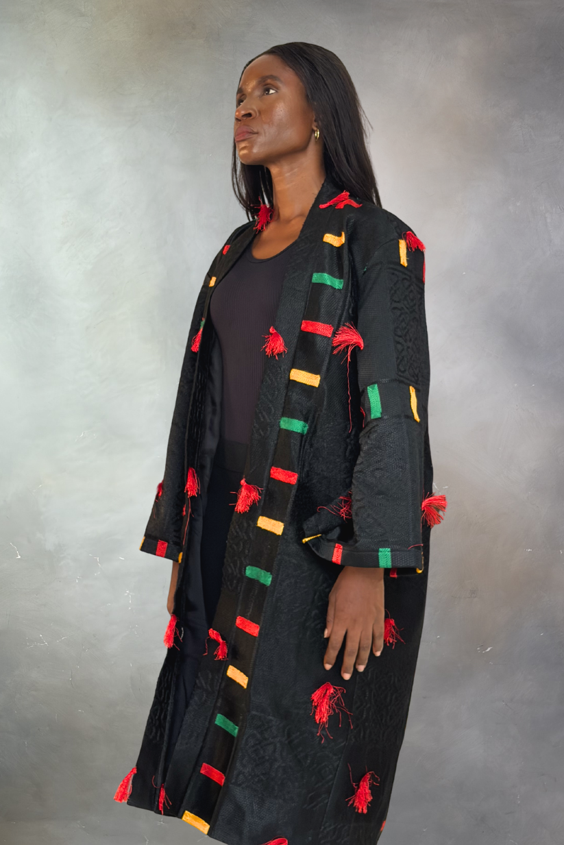 Akwete Signal Coat | Kimono