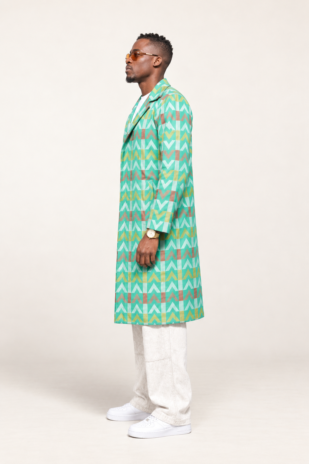 Arrow Line Long Coat — Mint Green
 | Contemporary wear