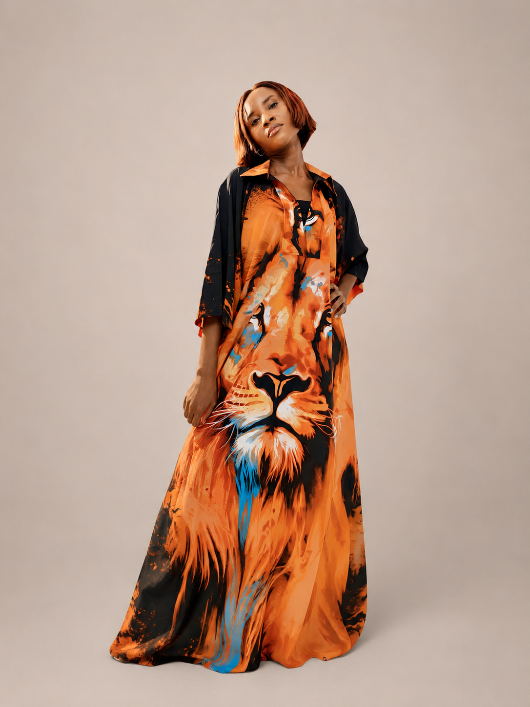 Lion Spirit Maxi Kaftan | Contemporary Statement Womenswear