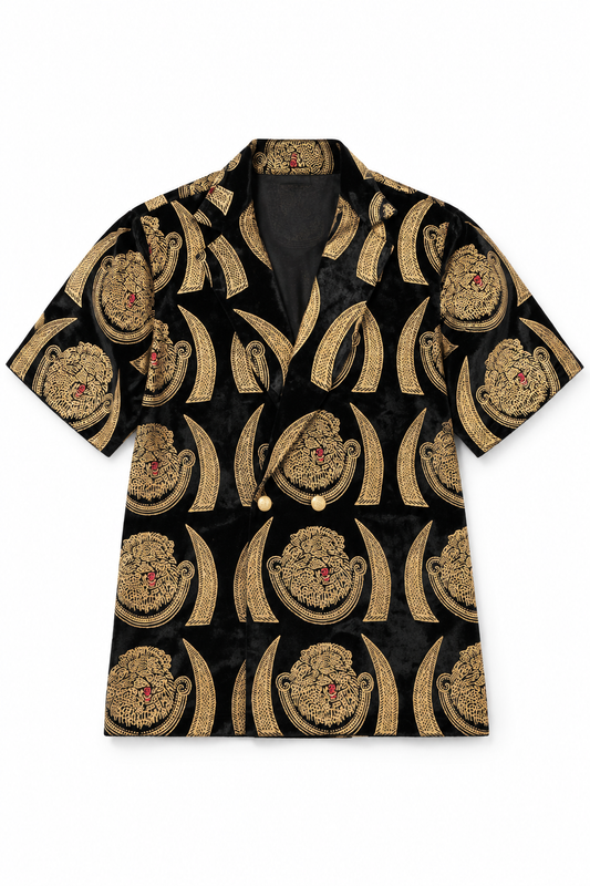 Isi Agu Elephant Tusk Print Shirt | Contemporary Luxury Menswear