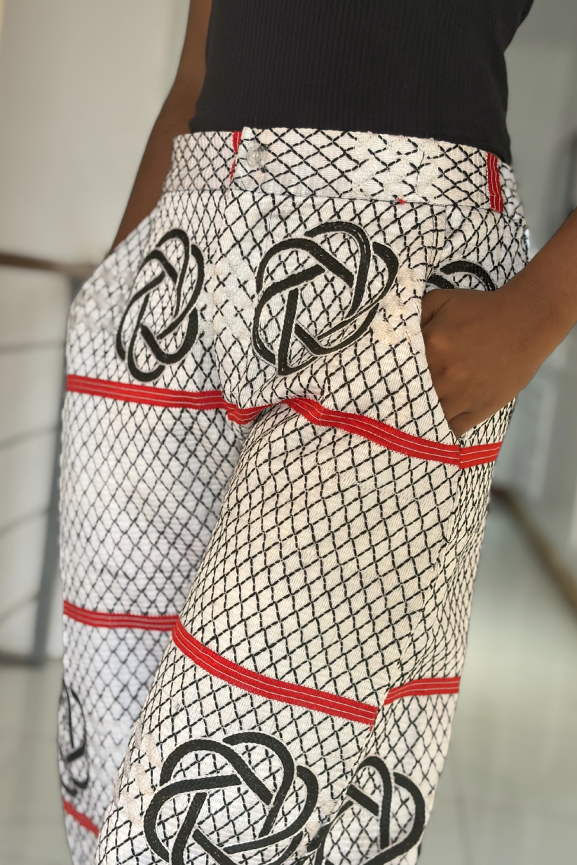 Akwete Gridline Balloon Pants | Contemporary Streetwear