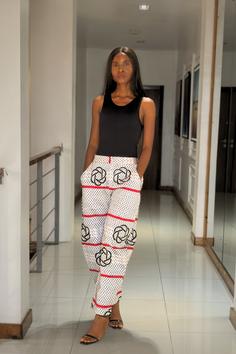 Akwete Gridline Balloon Pants | Contemporary Streetwear
