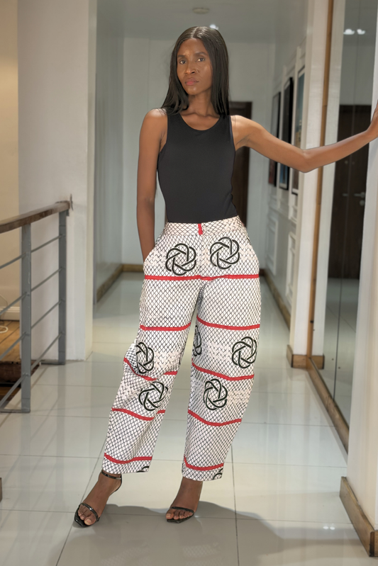 Akwete Gridline Balloon Pants | Contemporary African Streetwear