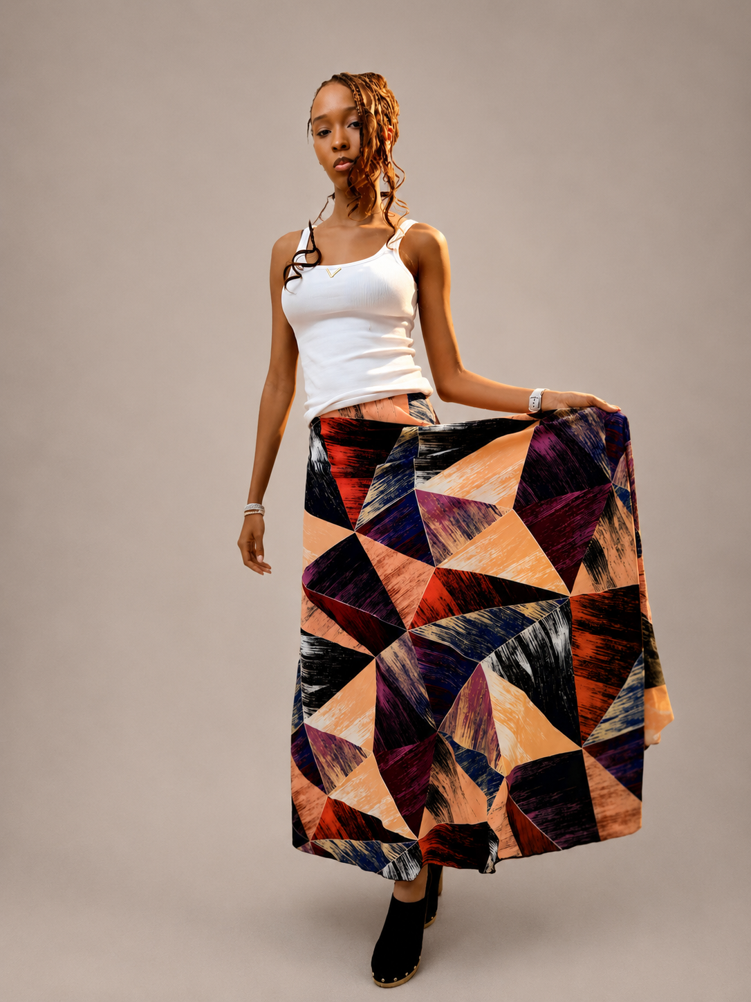 Canvas Flow Maxi Skirt | Contemporary Artistic Womenswear