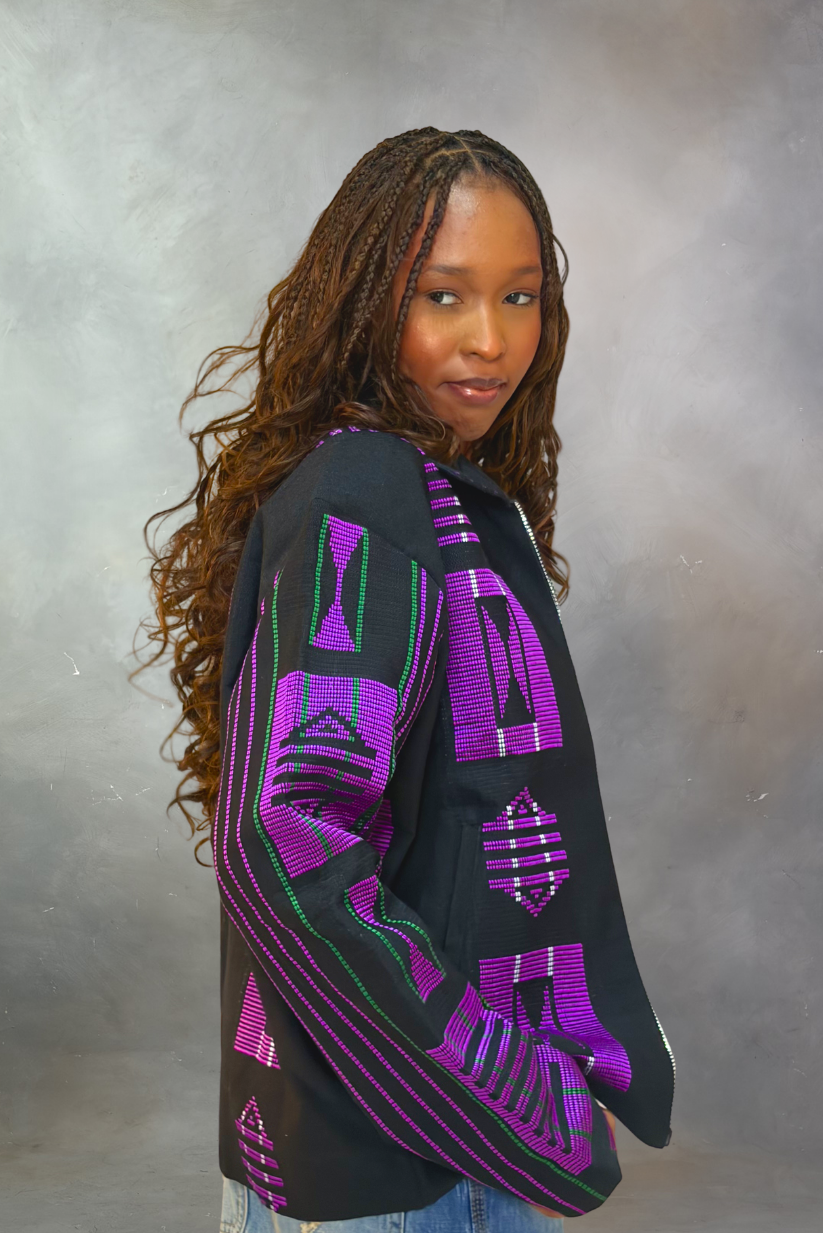 Akwete Bomber Jacket - Handcrafted