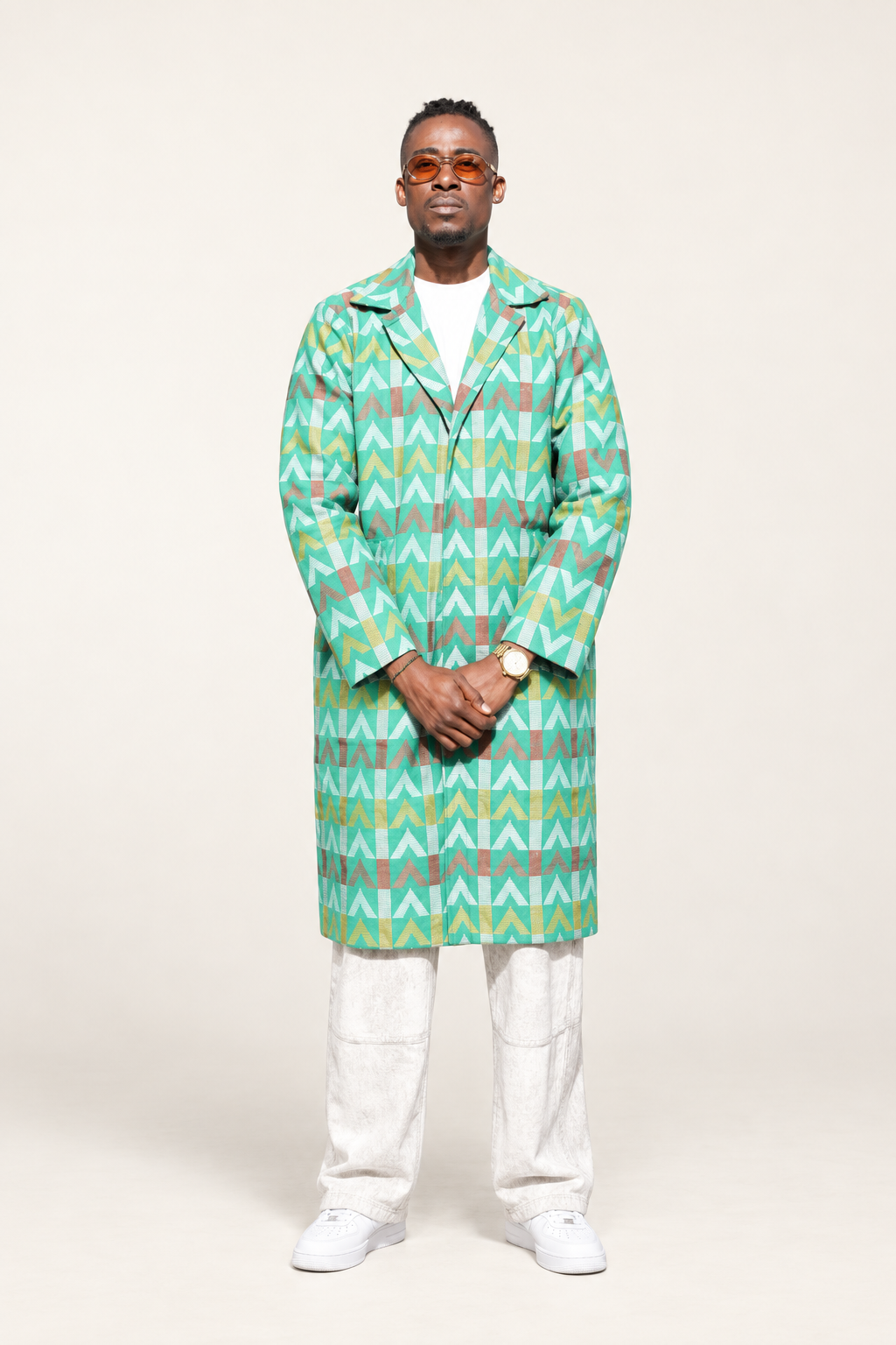 Arrow Line Long Coat — Mint Green
 | Contemporary wear