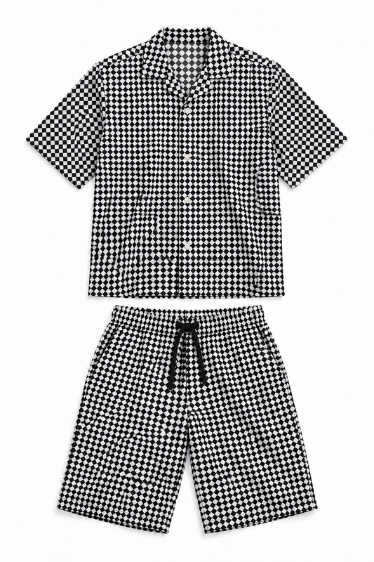 Monochrome Check Co-Ord Set | Contemporary Street Wear