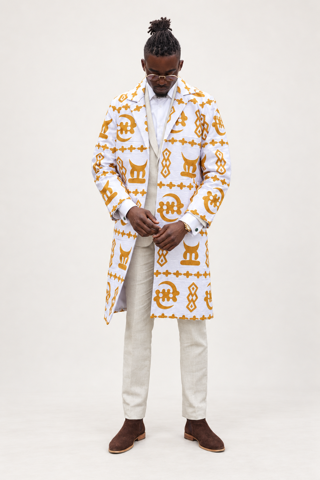 Akwete Aureate Ivory and Gold coat | Contemporary wear
