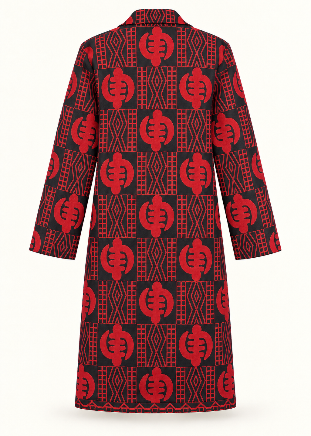 Akwete Obsidan Crown Long Jacket | Unisex Contemporary wear