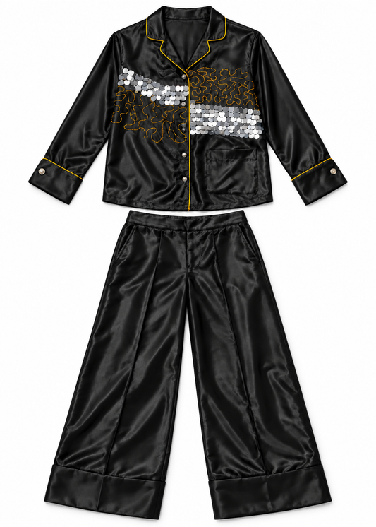 Midnight Gold Embellished Co-Ord Set