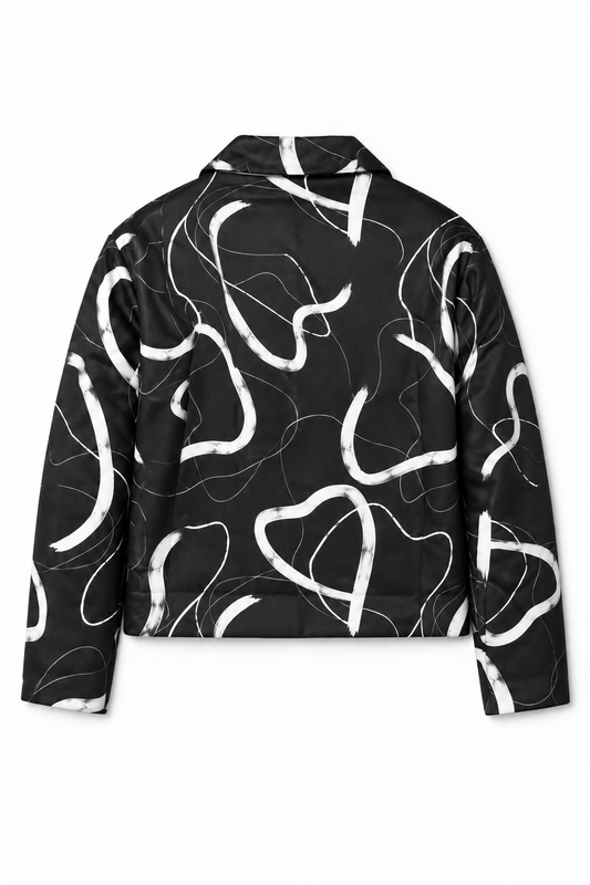 Monochrome Expression Zip Jacket | Contemporary Luxury Womenswear