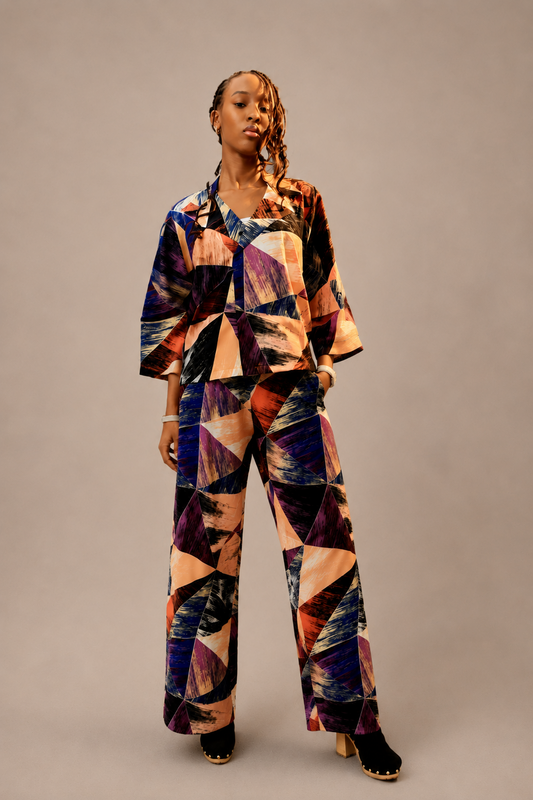 Prism Canvas Lounge Shirt (Suit Style) | Contemporary Statement Womenswear