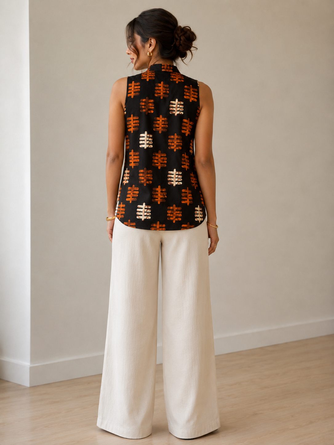Tribal Tally Sleeveless Top | Contemporary Statement Womenswear