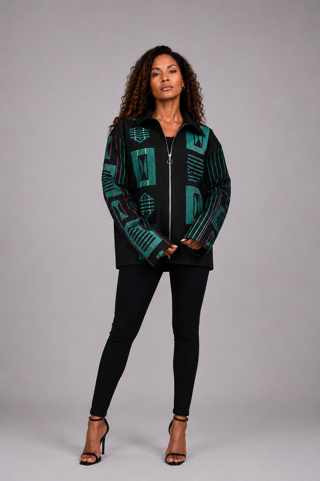Akwete Bomber Jacket - | Contemporary Streetwear (Green)