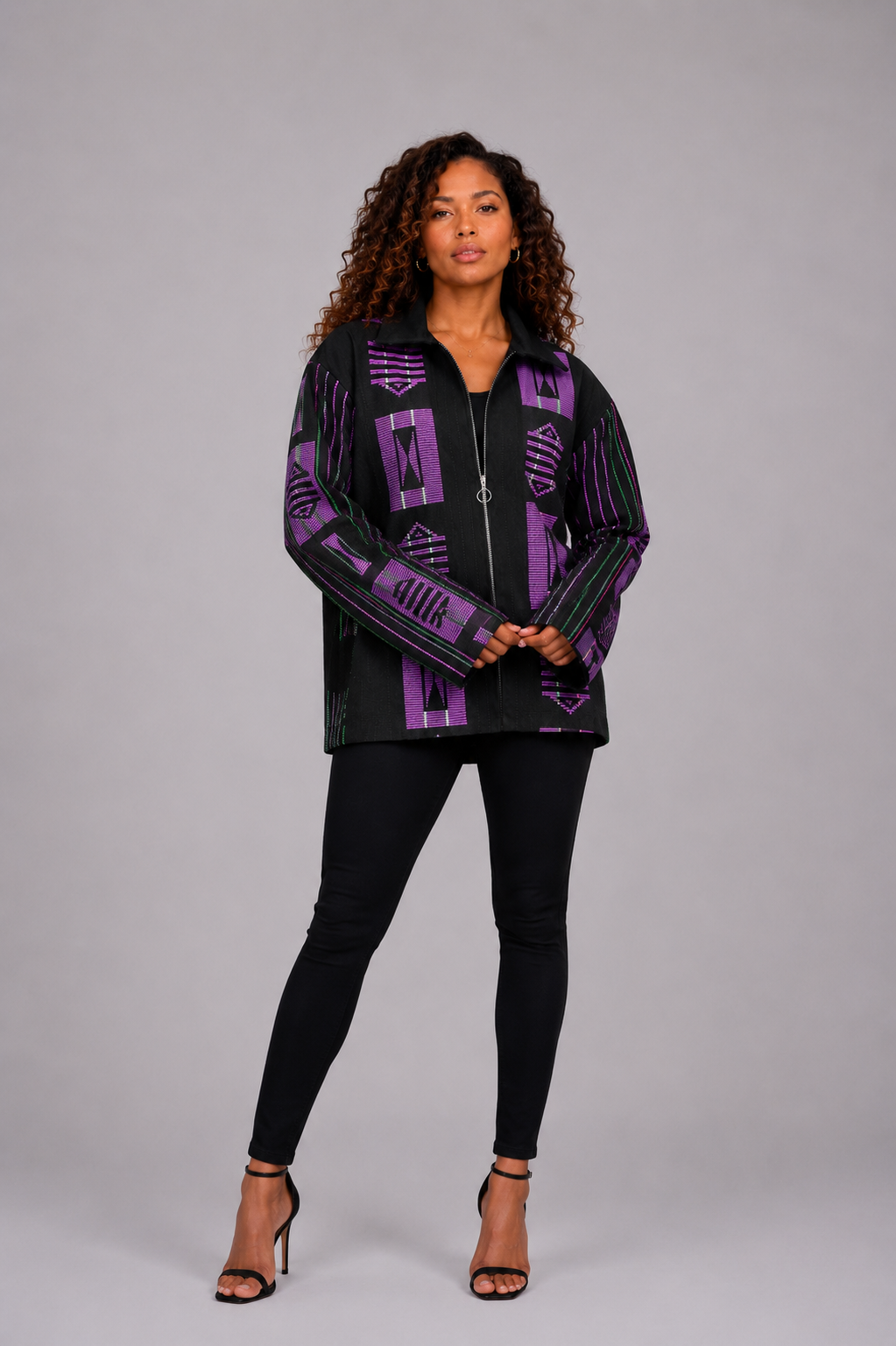 Akwete Bomber Jacket - | Contemporary Streetwear (Purple)