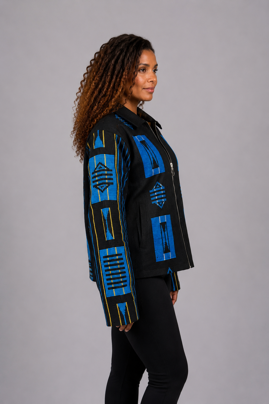 Akwete Bomber Jacket - | Contemporary Streetwear (Blue)