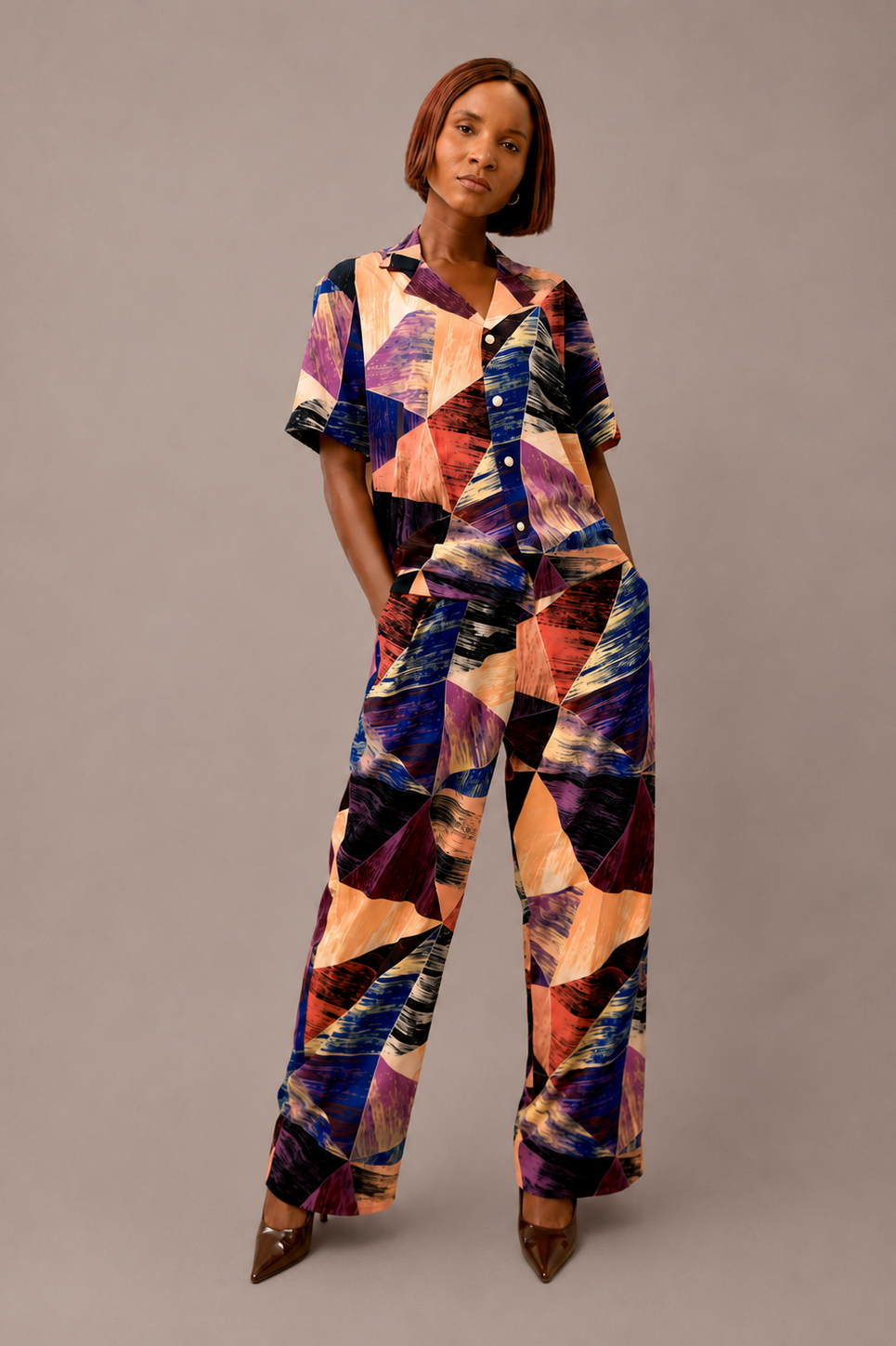 Prism Canvas Lounge Shirt| Contemporary Statement Womenswear