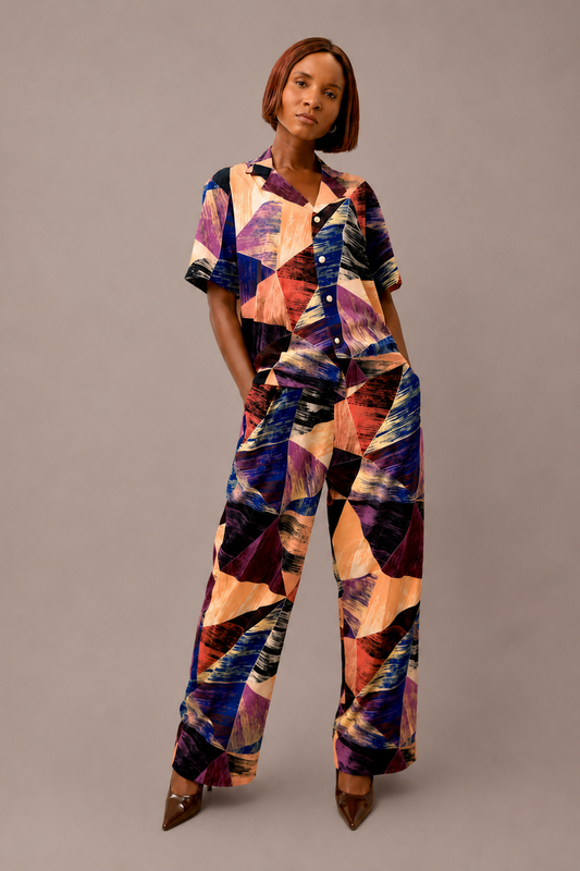 Prism Canvas Lounge Shirt| Contemporary Statement Womenswear
