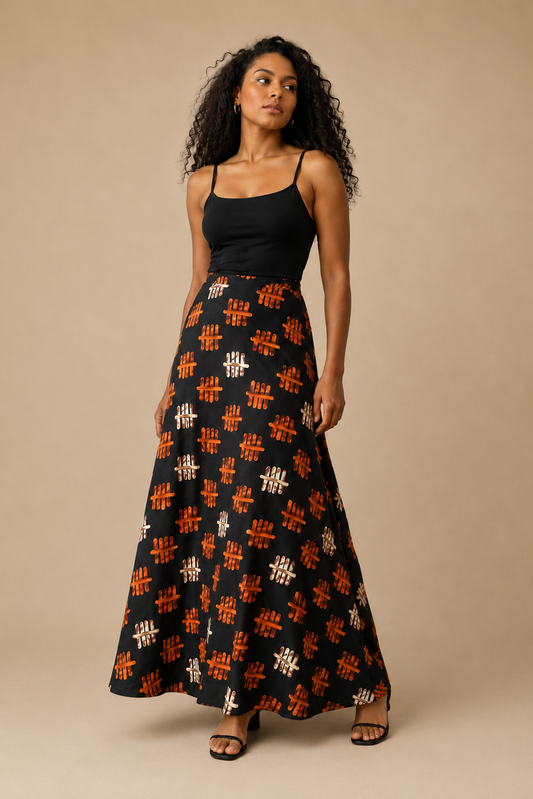 Tribal Tally Maxi Skirt | Contemporary Statement Womenswear