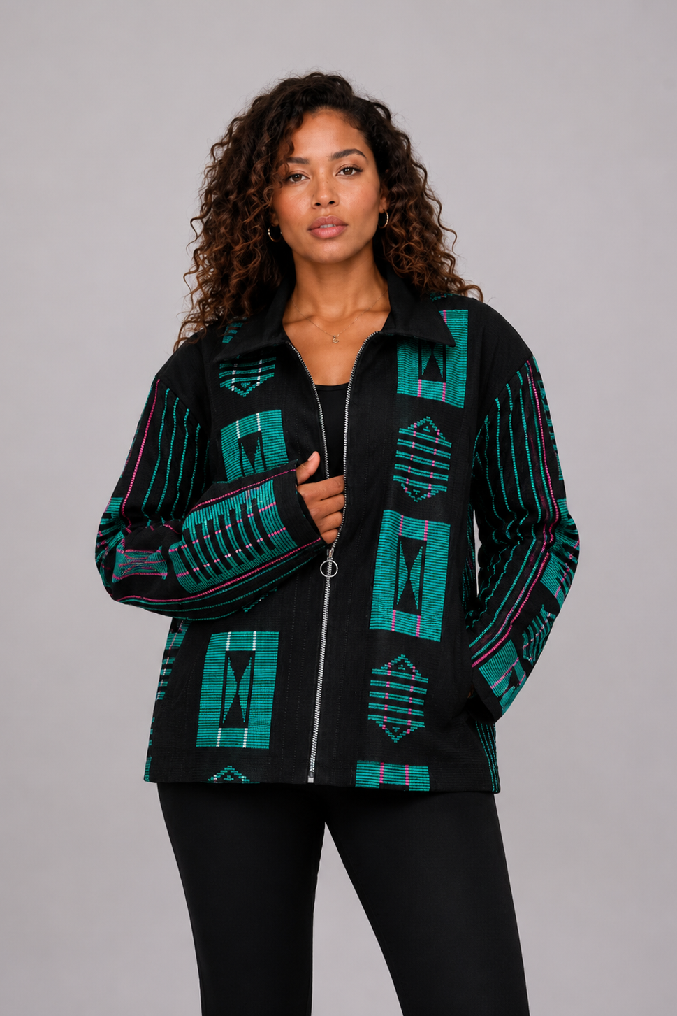 Akwete Bomber Jacket - | Contemporary Streetwear (Green)