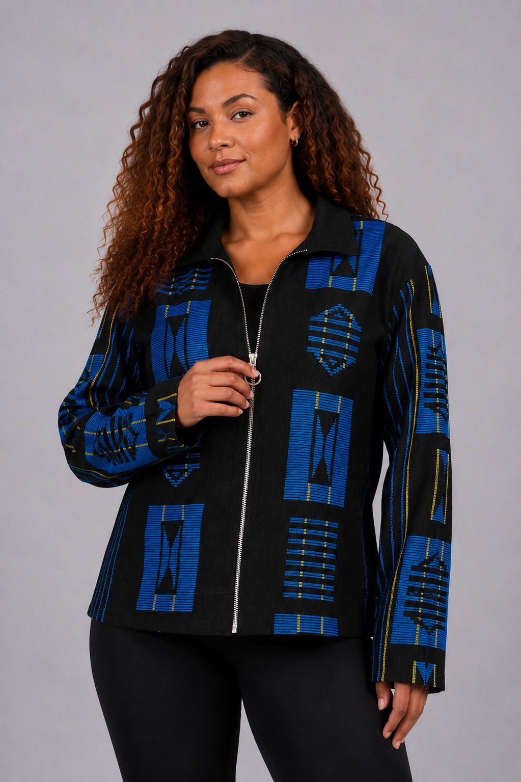 Akwete Bomber Jacket - | Contemporary Streetwear (Blue)